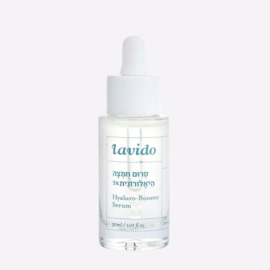Lavido Hyaluronic Acid X3 Hydrating Serum dropper bottle on a white background