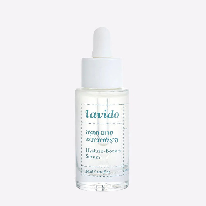 Lavido Hyaluronic Acid X3 Hydrating Serum dropper bottle on a white background
